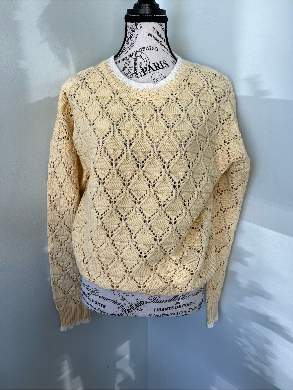 Pointelle Knit Blanket Stitch Jumper